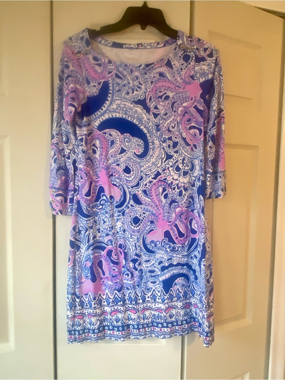 Lilly Pulitzer Pink and Blue Paisley Shift Dress